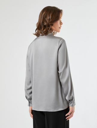 Satin shirt - MEDIUM GREY - Marina Rinaldi - 4