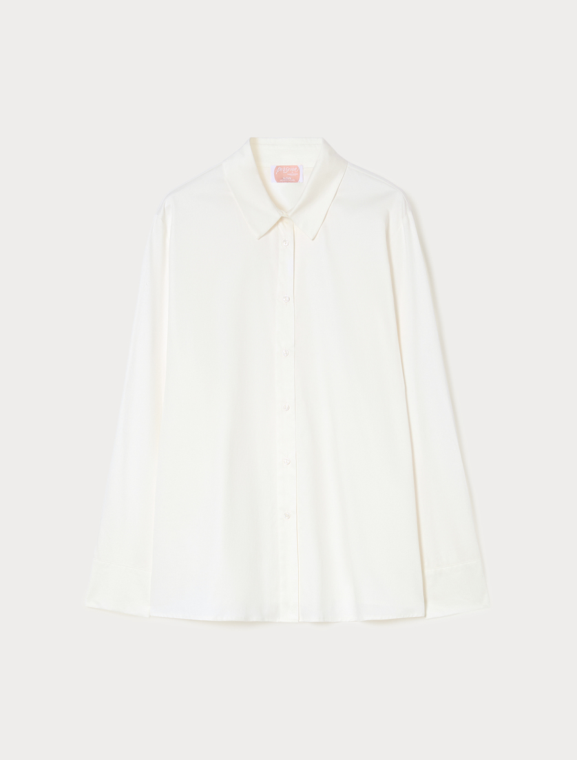 Stretch satin shirt - WHITE - Marina Rinaldi