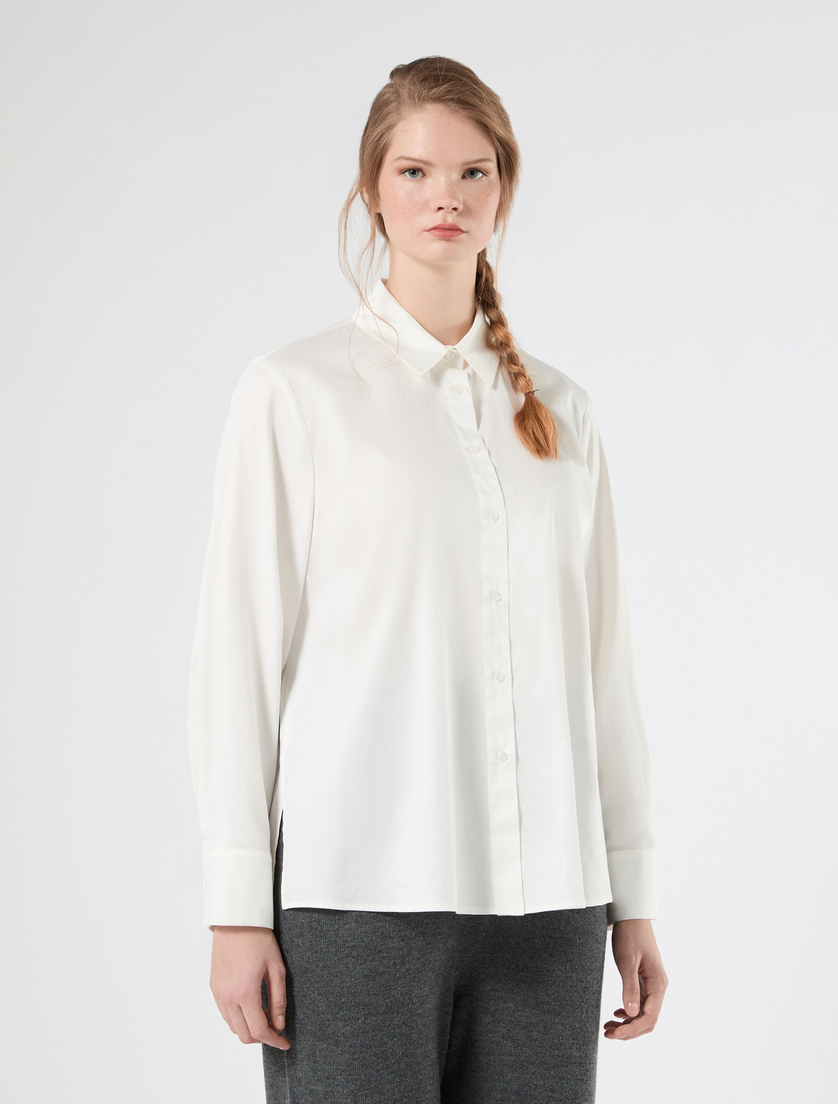 Stretch satin shirt - WHITE - Marina Rinaldi - 3