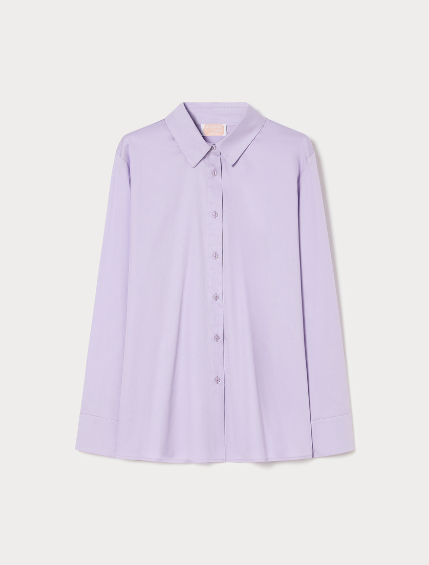 Stretch satin shirt - LILAC - Marina Rinaldi