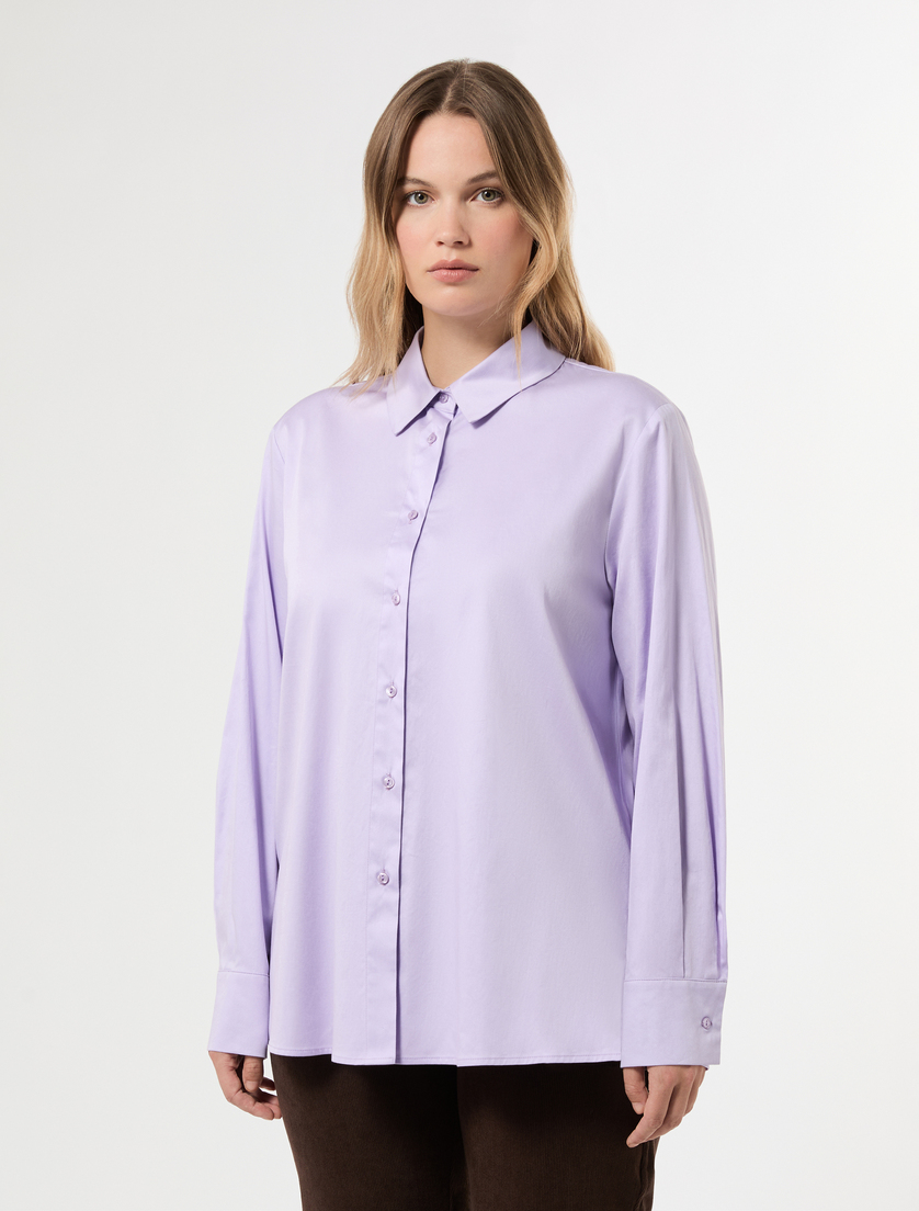 Stretch satin shirt - LILAC - Marina Rinaldi - 3