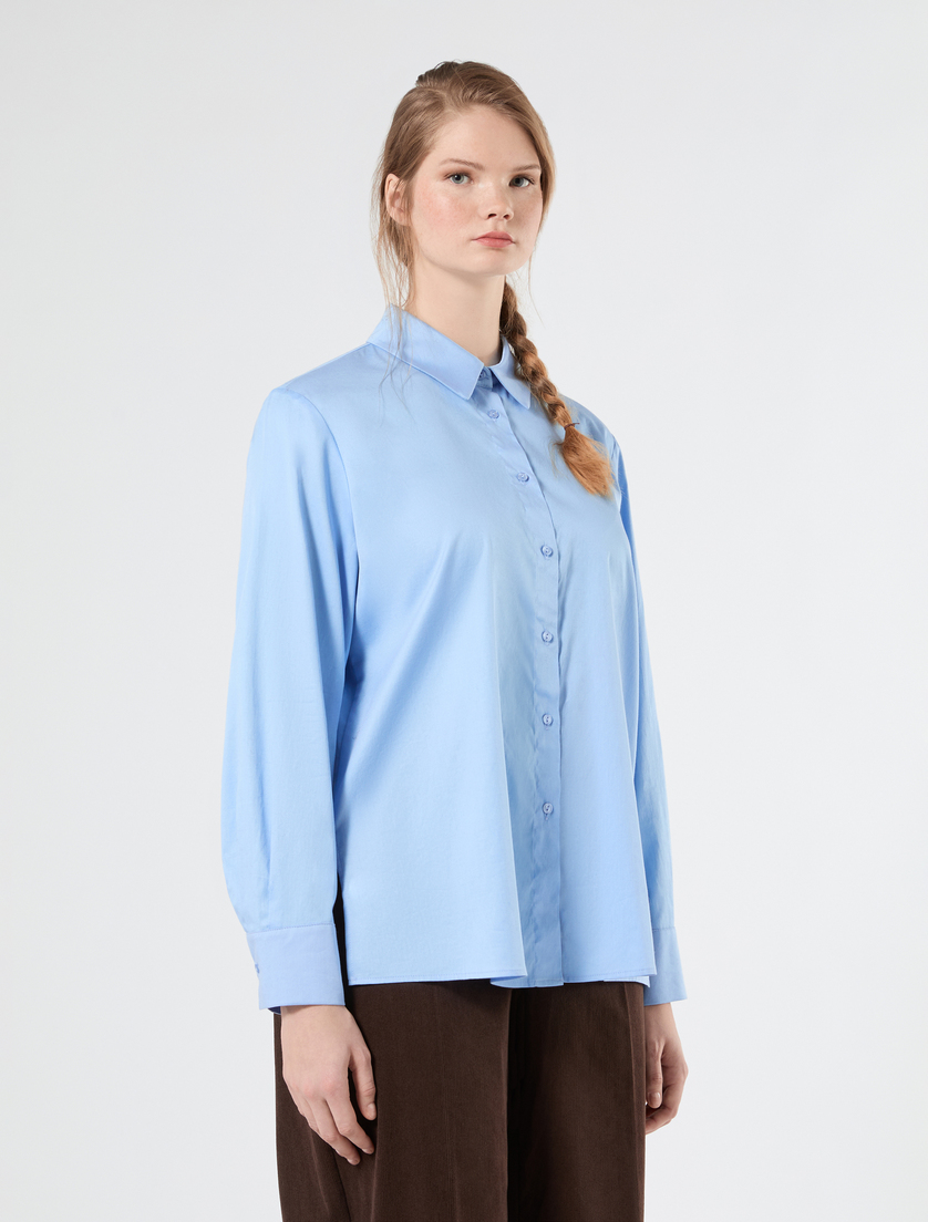 Stretch satin shirt - LIGHT BLUE - Marina Rinaldi - 3