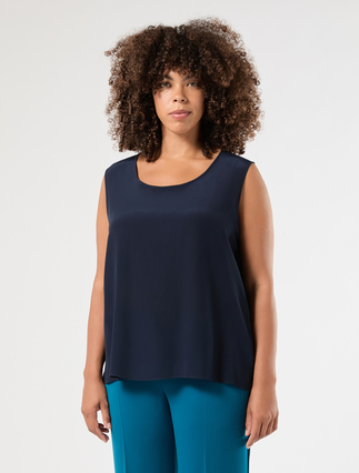 Top in crêpe de Chine - BLU NOTTE