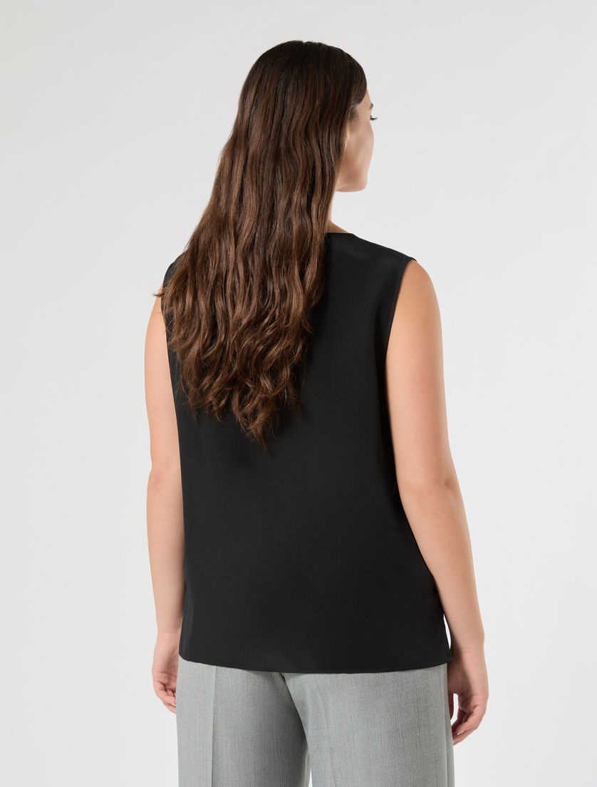 Crepe de chine top - BLACK - Marina Rinaldi - 4
