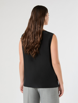 Crepe de chine top - BLACK - Marina Rinaldi - 4