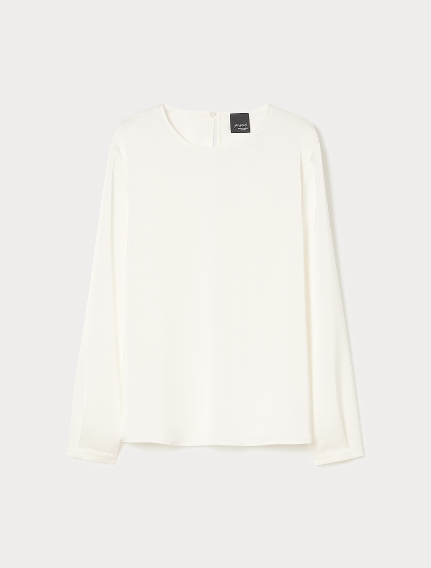 Blusa in satin - BIANCO - Marina Rinaldi