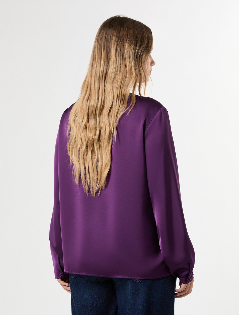 Satin blouse - DARK VIOLET - Marina Rinaldi - 4