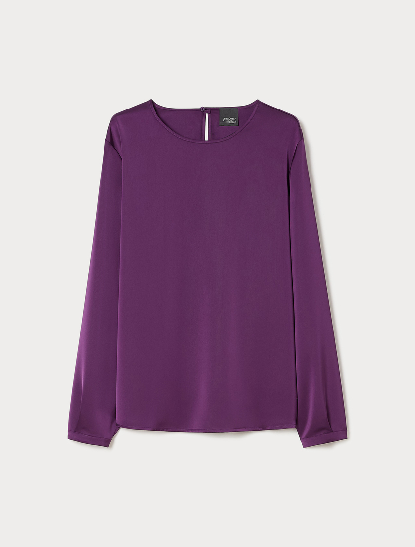 Satin blouse - DARK VIOLET - Marina Rinaldi