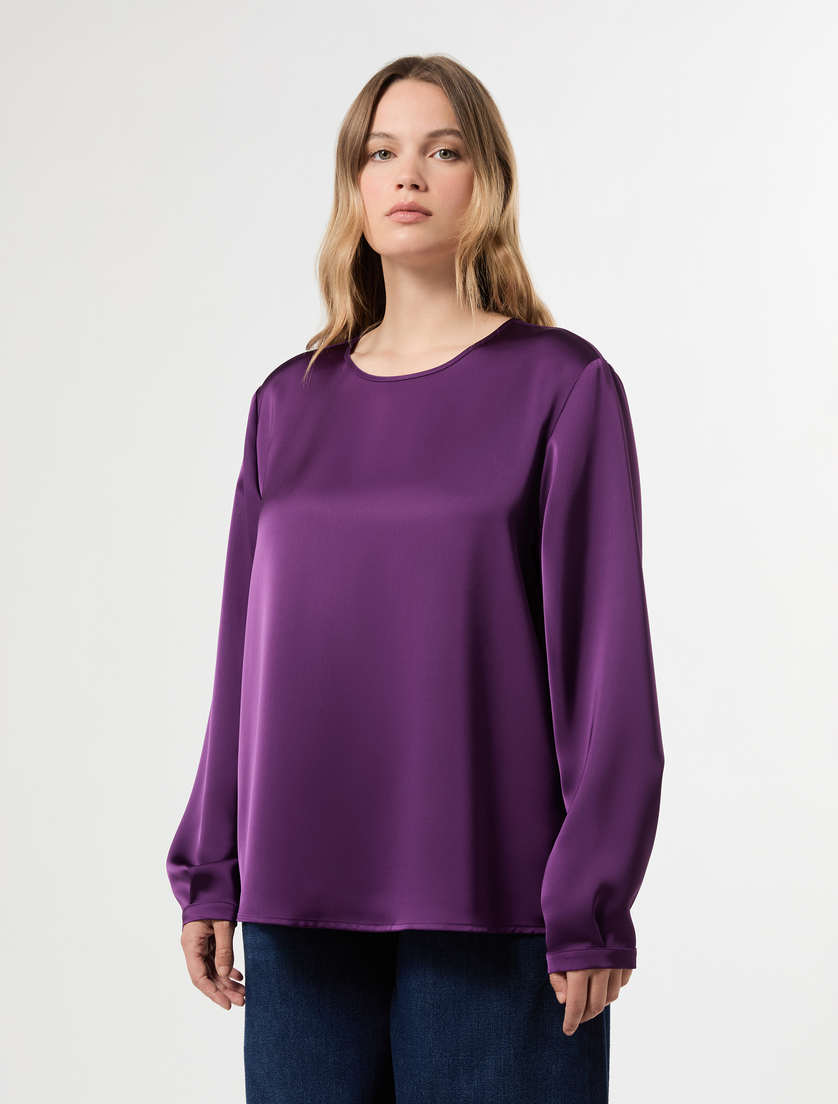 Satin blouse - DARK VIOLET - Marina Rinaldi - 3