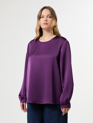 Satin blouse - DARK VIOLET - Marina Rinaldi - 3