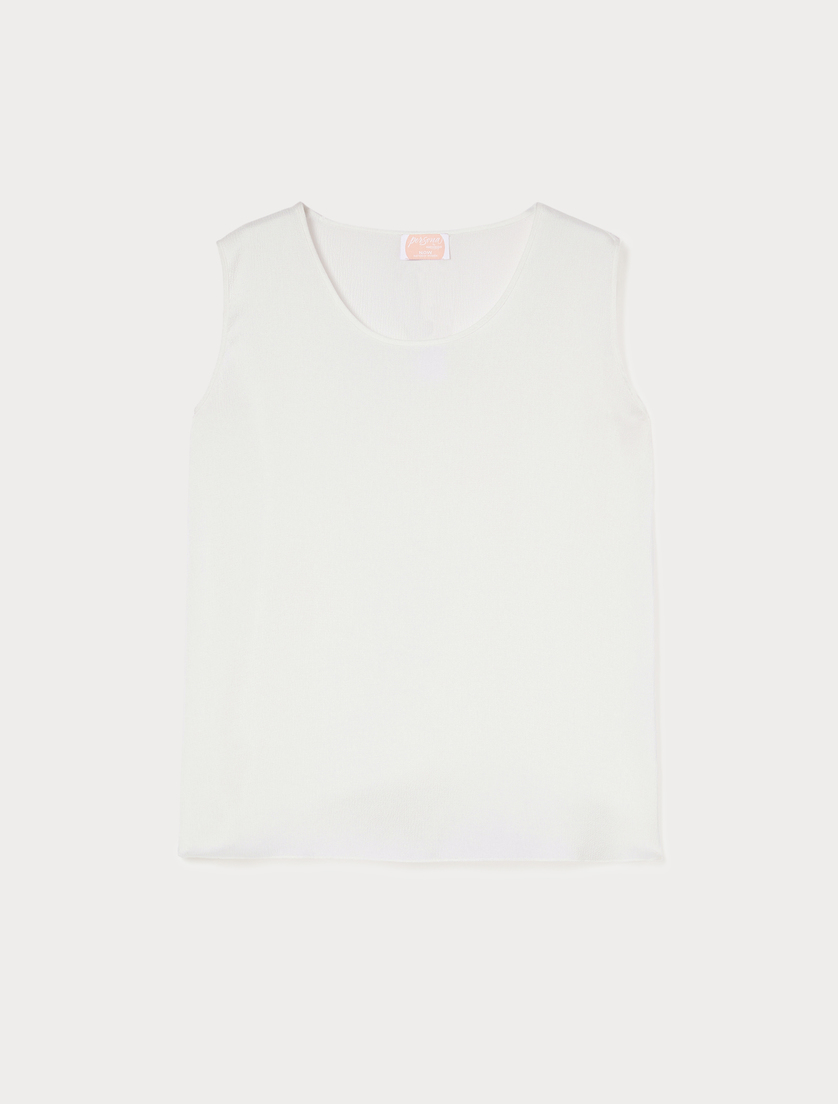Satin top - WHITE - Marina Rinaldi