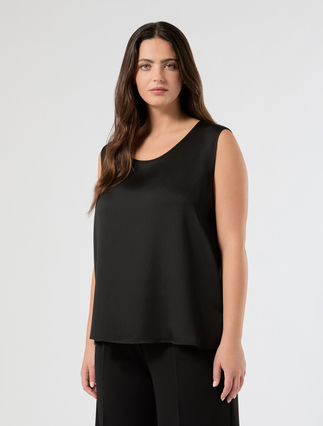 Satin top - BLACK - Marina Rinaldi - 3
