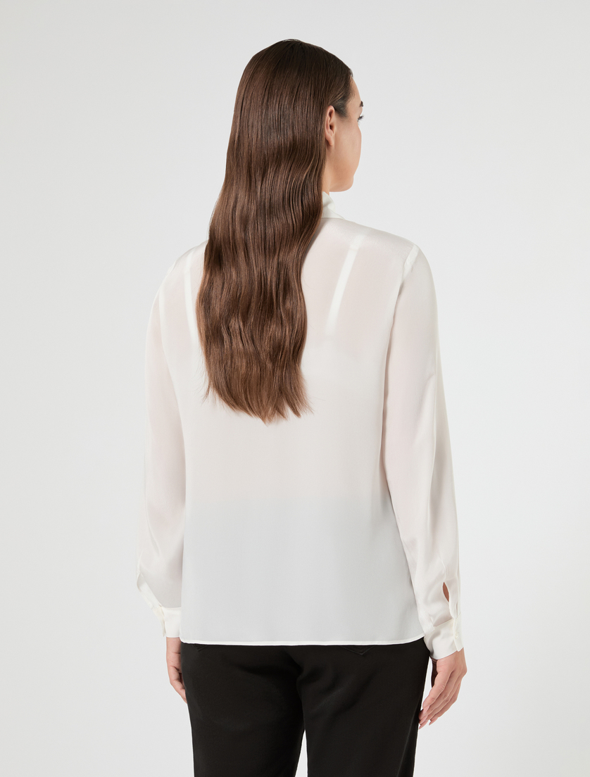 Crepe de chine shirt - WHITE - Marina Rinaldi - 4