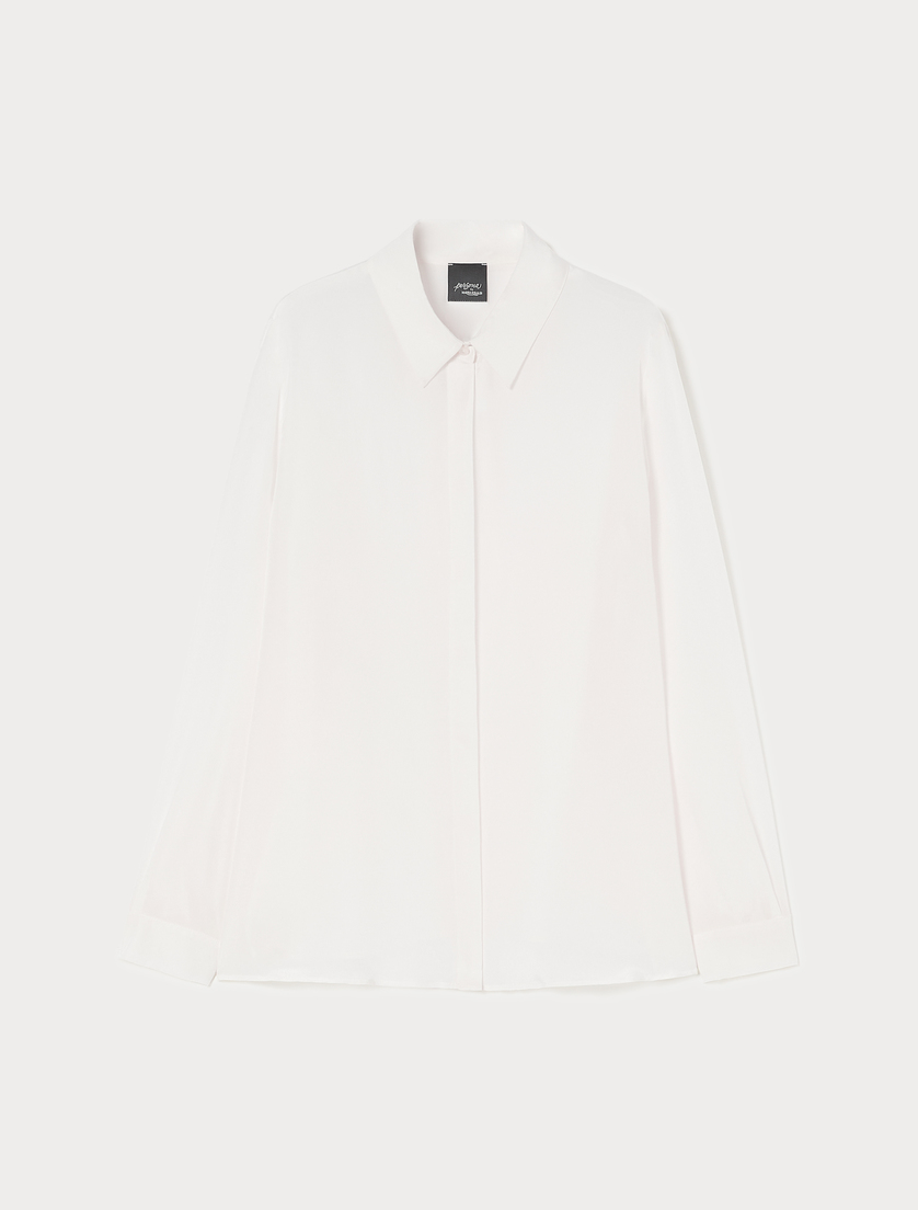 Crepe de chine shirt - WHITE - Marina Rinaldi