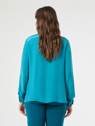 Crepe de chine shirt - TURQUOISE - Marina Rinaldi - 4