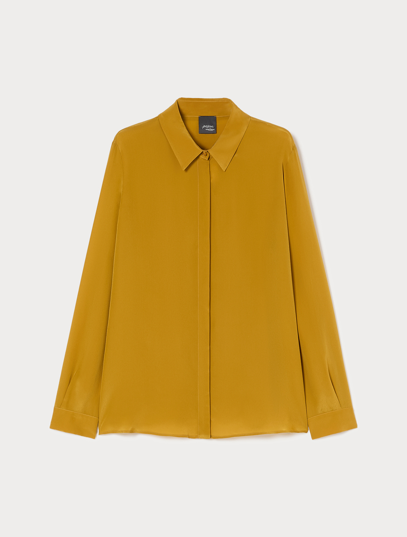 Crepe de chine shirt - MUSTARD - Marina Rinaldi