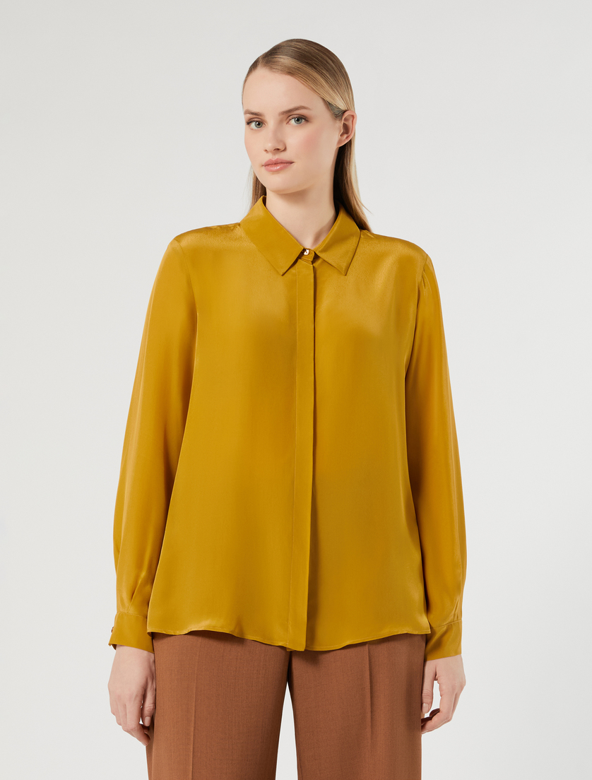 Crepe de chine shirt - MUSTARD - Marina Rinaldi - 3