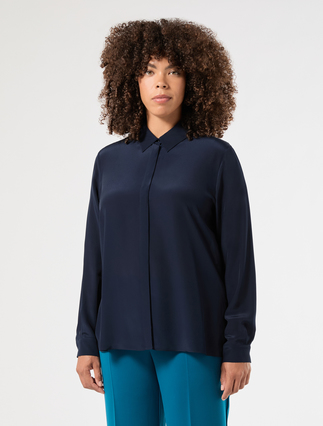 Camicia in crêpe de Chine - BLU NOTTE - Marina Rinaldi - 3