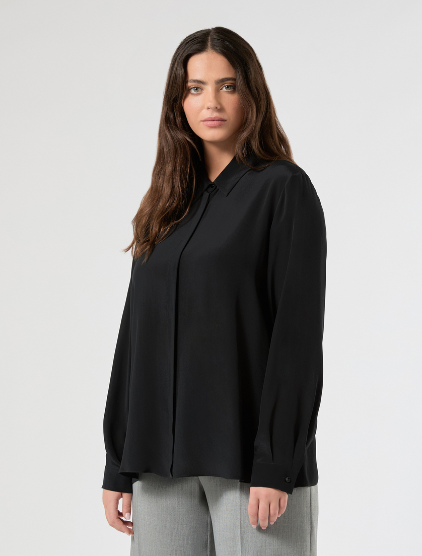 Camicia in crêpe de Chine - NERO - Marina Rinaldi - 3