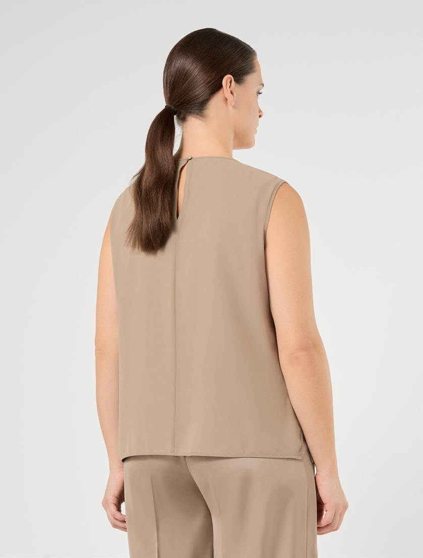 Georgette and embroidered chiffon top - TURTLEDOVE - Marina Rinaldi - 4