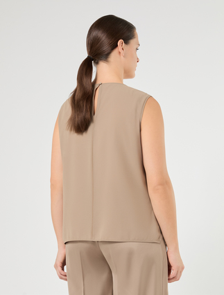 Georgette and embroidered chiffon top - TURTLEDOVE - Marina Rinaldi - 4