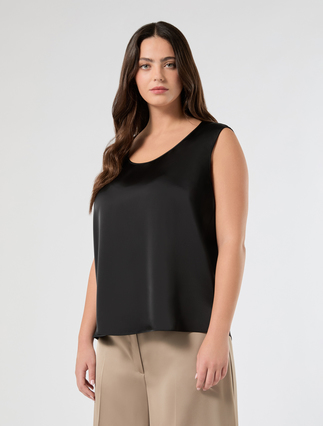 Satin top - BLACK - Marina Rinaldi - 3