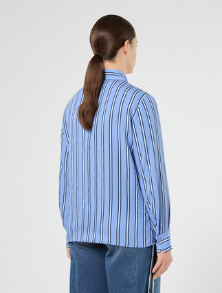 Yarn-dyed viscose shirt - LIGHT BLUE - Marina Rinaldi - 4