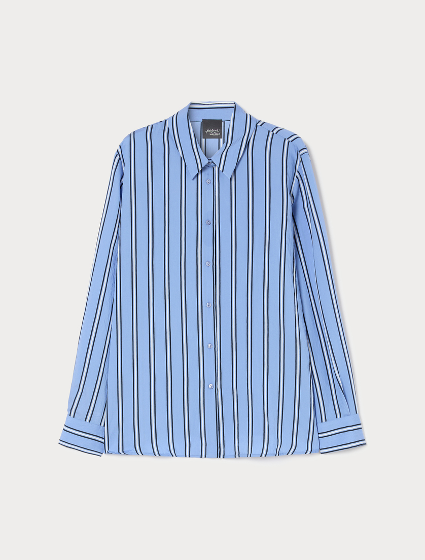 Yarn-dyed viscose shirt - LIGHT BLUE - Marina Rinaldi