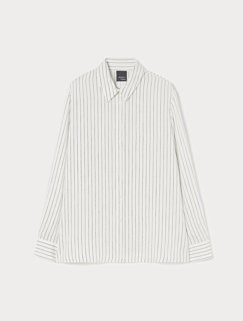 Yarn-dyed viscose shirt - WHITE - Marina Rinaldi