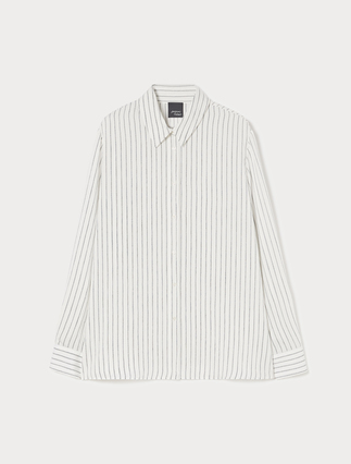 Yarn-dyed viscose shirt - WHITE - Marina Rinaldi - 1