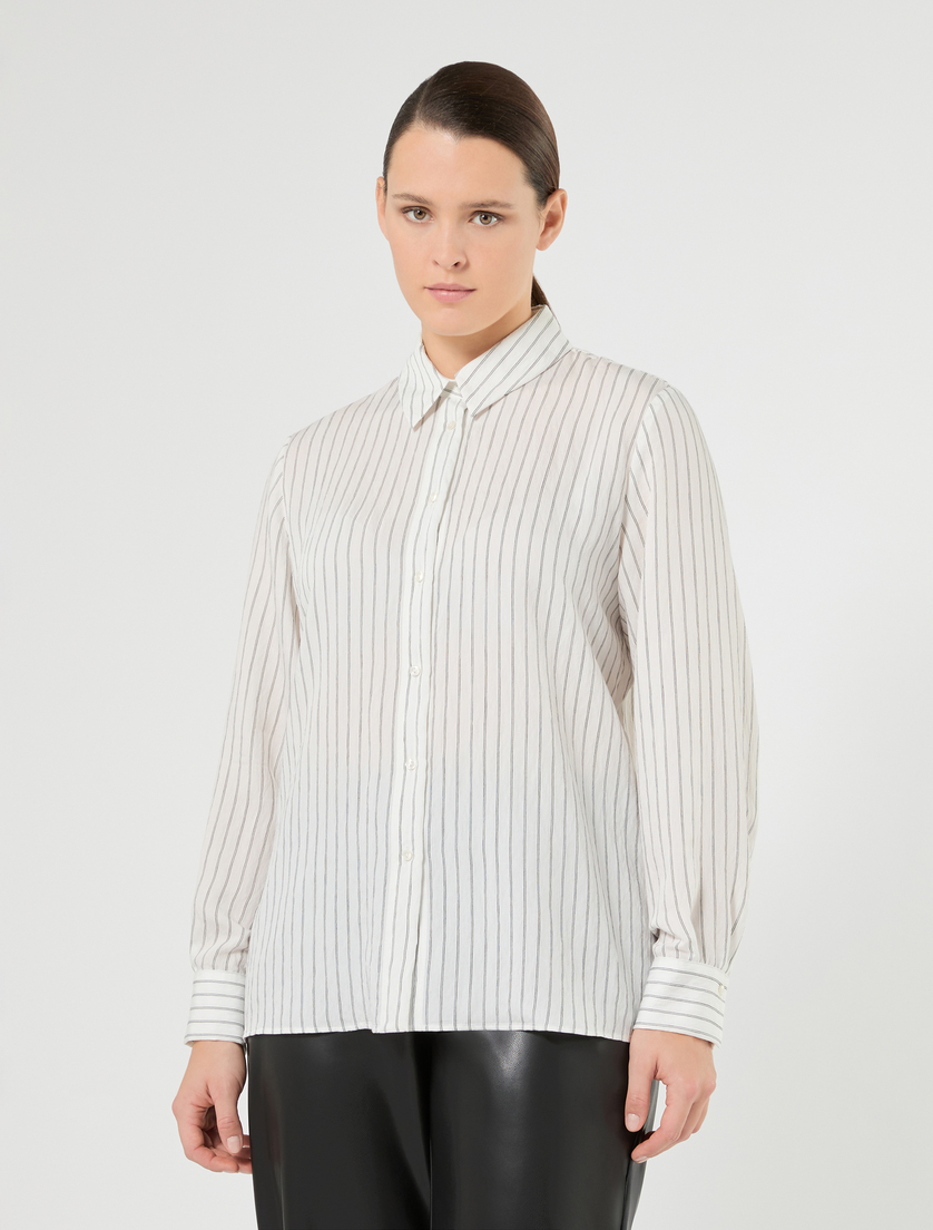 Yarn-dyed viscose shirt - WHITE - Marina Rinaldi - 3