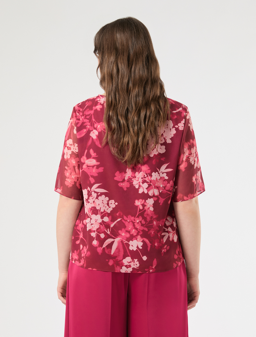 Printed georgette shirt - BORDEAUX - Marina Rinaldi - 4