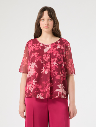 Printed georgette shirt - BORDEAUX - Marina Rinaldi - 3