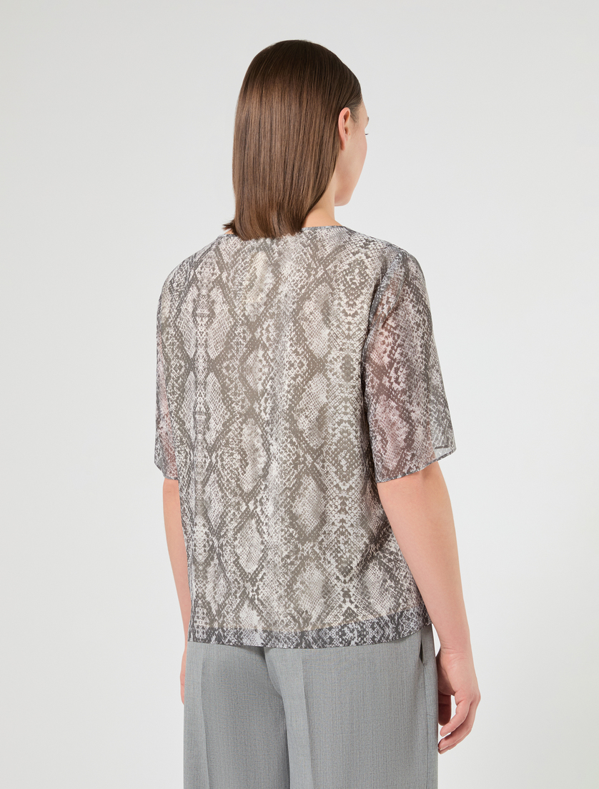 Camicia in georgette stampata - GRIGIO MEDIO - Marina Rinaldi - 4