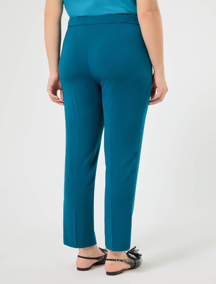 Slim-fit stretch cady trousers - OIL - Marina Rinaldi - 4