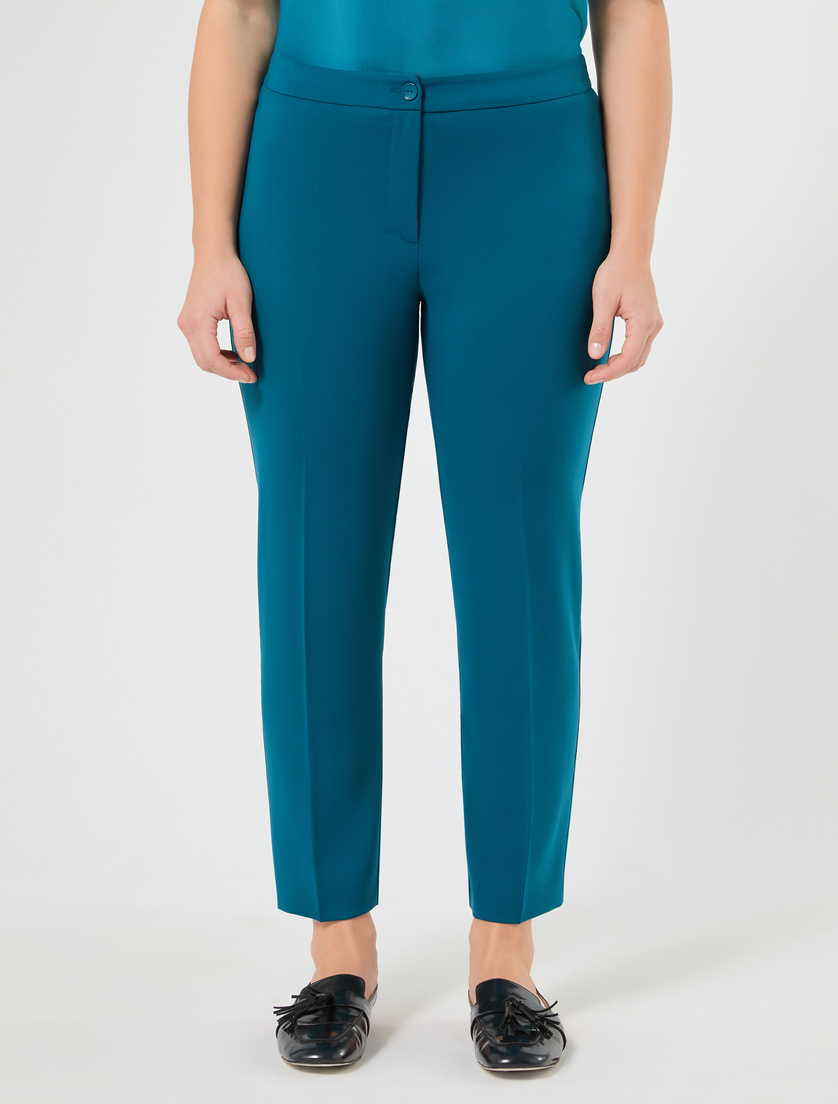 Slim-fit stretch cady trousers - OIL - Marina Rinaldi - 3