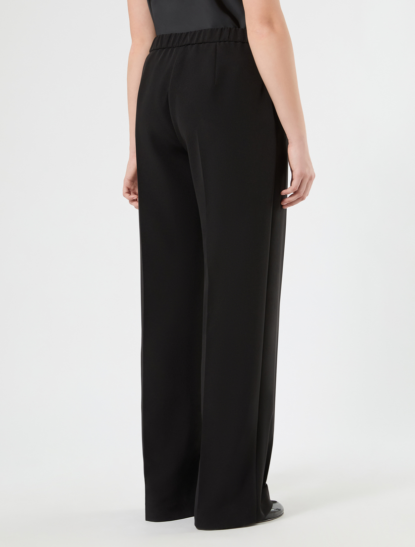 Pantaloni wide leg in tessuto diagonale - NERO - Marina Rinaldi - 4