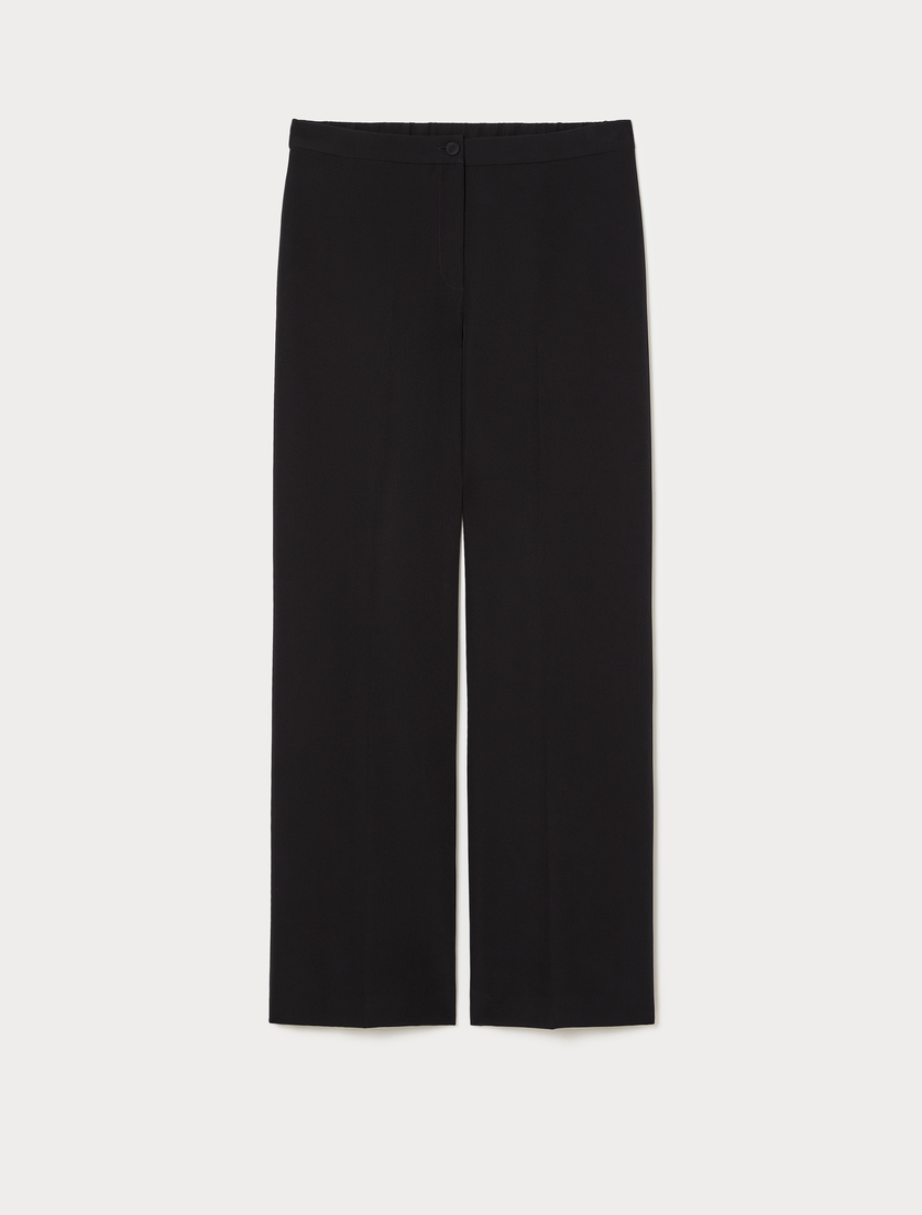 Pantaloni wide leg in tessuto diagonale - NERO - Marina Rinaldi