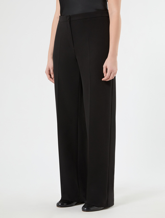 Pantaloni wide leg in tessuto diagonale - NERO - Marina Rinaldi - 3