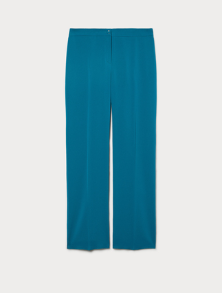 Pantaloni regular in cady stretch - PETROLIO - Marina Rinaldi - 1