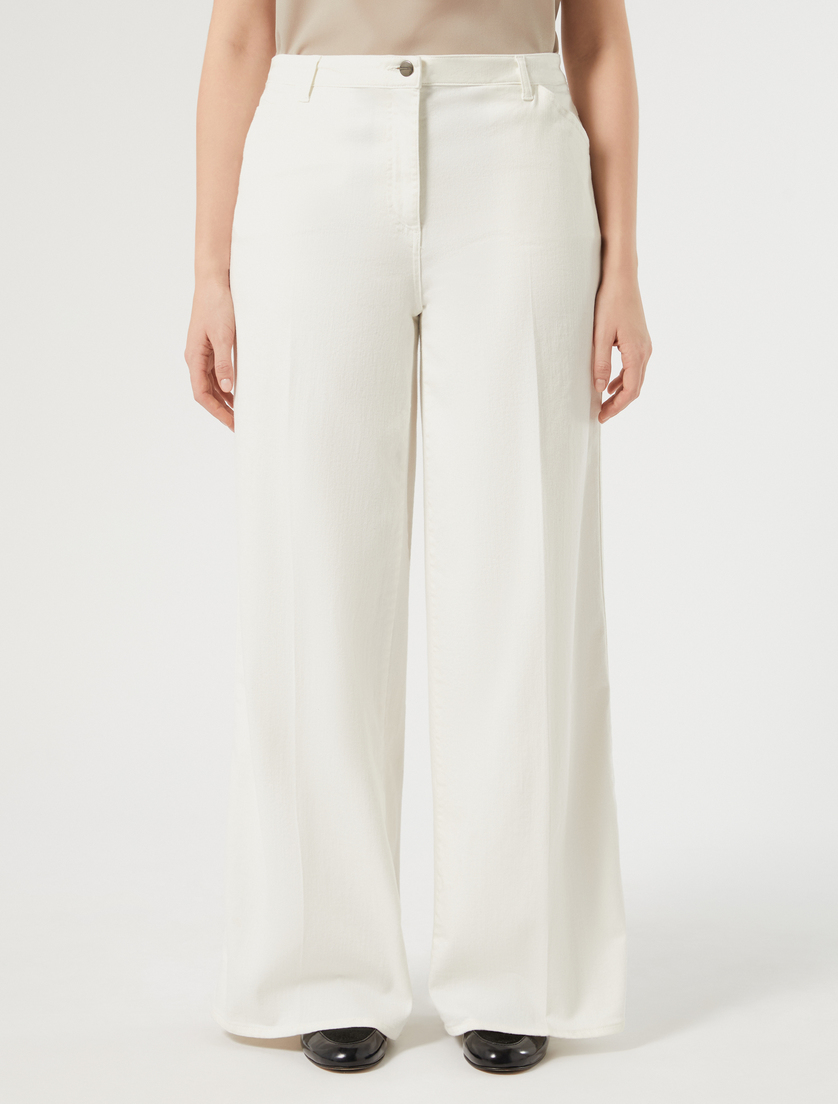 Wide-leg cotton trousers - WHITE - Marina Rinaldi - 3