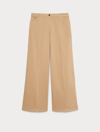 Wide-leg cotton trousers - Marina Rinaldi