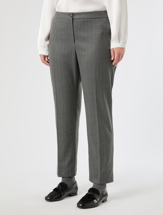 Pantaloni slim in twill - GRIGIO MEDIO - Marina Rinaldi - 3