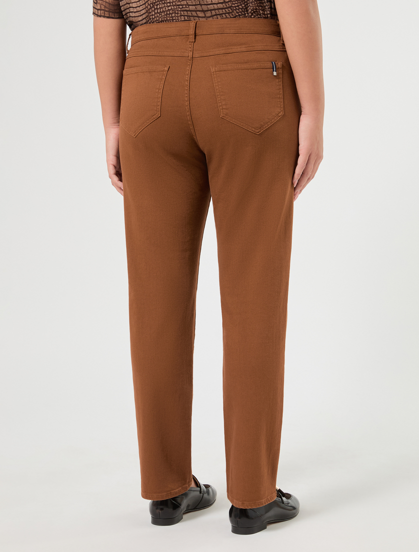 Pantalon slim en coton - BRUN - Marina Rinaldi - 4