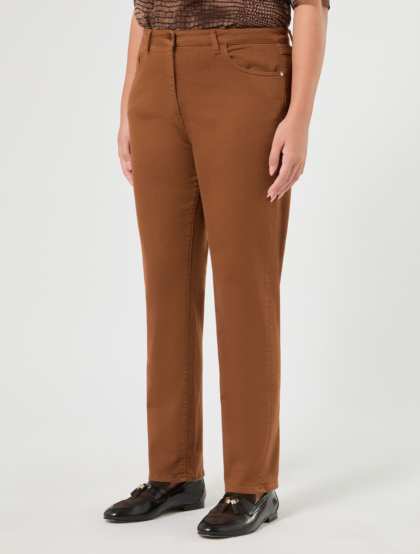 Pantalon slim en coton - BRUN - Marina Rinaldi - 3