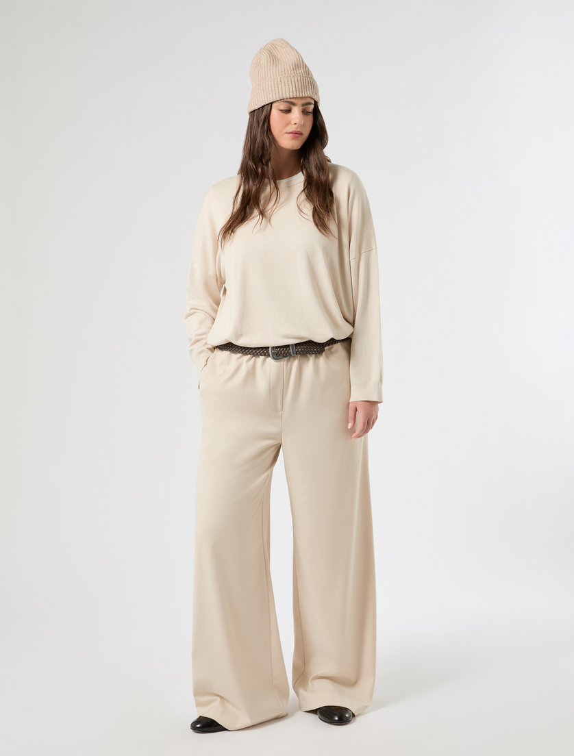 Pantaloni a palazzo in twill - ALBINO - Marina Rinaldi - 2