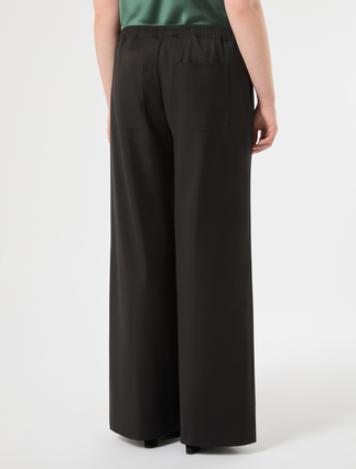 Pantaloni a palazzo in twill - NERO - Marina Rinaldi - 4