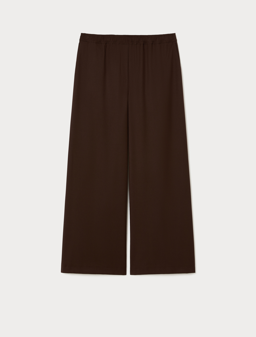 Twill palazzo trousers - COCOA - Marina Rinaldi