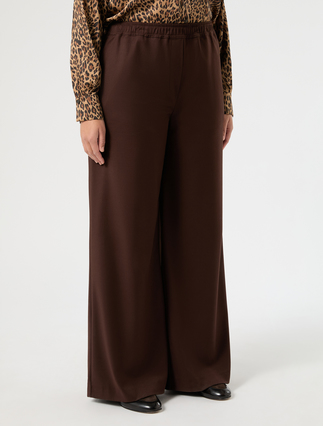Twill palazzo trousers - COCOA - Marina Rinaldi - 3