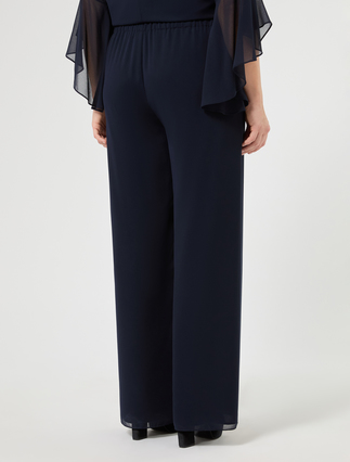 Georgette trousers - MIDNIGHTBLUE - Marina Rinaldi - 4